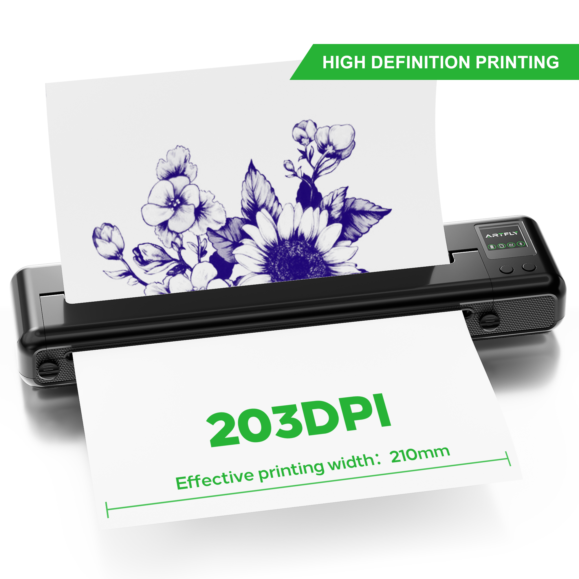 JCONLY ARTFLY stencil printer printing a high-definition tattoo design