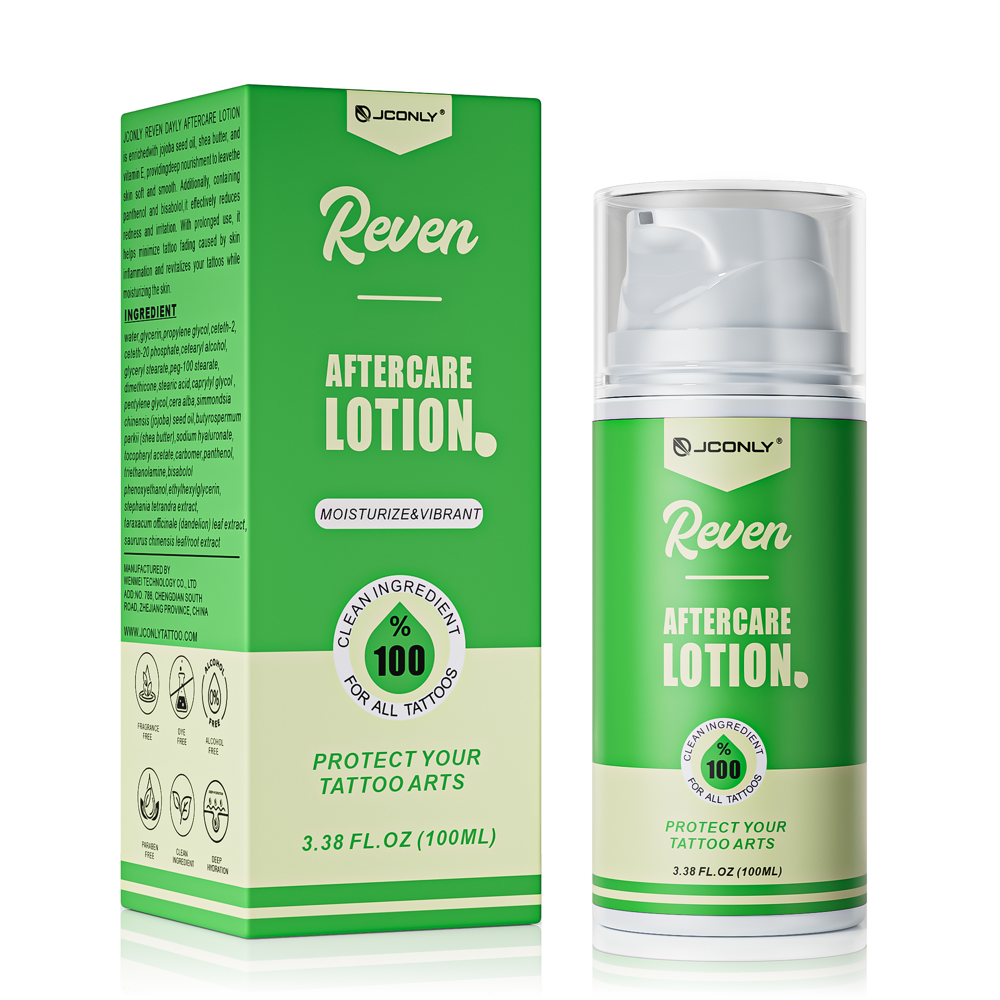 Reven Aftercare Lotion bottle and packaging